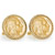 Gold-Layered 1913 First-Year-of-Issue Buffalo Nickel Goldtone Rope Bezel Cuff Links