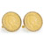 Gold-Layered 1800's Indian Head Penny Goldtone Rope Bezel Cuff Links