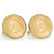 Gold-Layered Civil War Indian Head Penny Goldtone Rope Bezel Cuff Links