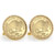 Gold-Layered 2005 Bison Nickel Goldtone Rope Bezel Cuff Links