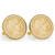 Gold-Layered Silver Barber Dime Goldtone Rope Bezel Cuff Links