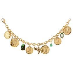 Gold Layered Irish Coin Charm Bracelet