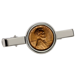 1909 First-Year-of-Issue Lincoln Penny Silvertone Tie Clip