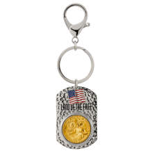 Land of the Free Gold Layered Bicentennial Quarter Keychain