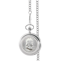 Silver Franklin Half Dollar Pocket Watch