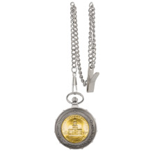 Gold-Layered JFK Bicentennial Half Dollar Silvertone Train Pocket Watch