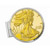 Sterling Silver Diamond Cut Money Clip with Gold-Layered American Silver Eagle Dollar