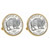 2005 Bison Nickel Goldtone Bezel Cuff Links