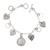 Heart Charm Sterling Silver Bracelet with Silver Seated Liberty Dime