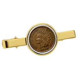 1800's Indian Penny Goldtone Tie Clip