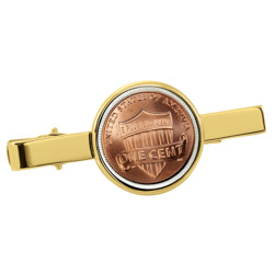 Lincoln Union Shield Penny Goldtone Tie Clip