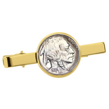 Buffalo Nickel Goldtone Tie Clip