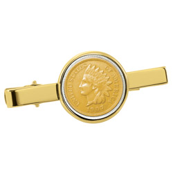 Gold-Layered Indian Penny Goldtone Tie Clip