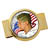 JFK Half Dollar Colorized American Flag Gold Tone Money Clip