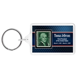 Thomas Jefferson and Monticello Stamp Acrylic Large Keychain