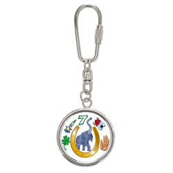 Seven Lucky Signs JFK Half Dollar Keychain