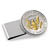 Monogrammed Selectively Gold-Layered Presidential Seal Half Dollar Stainless Steel Silvertone Money Clip