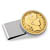 Monogrammed Gold-Layered Silver Barber Half Dollar Stainless Steel Silvetone Money Clip