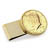 Monogrammed Gold-Layered JFK 1964 First Year of Issue Half Dollar Stainless Steel Goldtone Money Clip