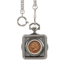 Monogrammed Civil War Indian Head Penny Pocket Watch