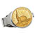 Monogrammed Gold-Layered Statue of Liberty Commemorative Half Dollar Silvertone Money Clip