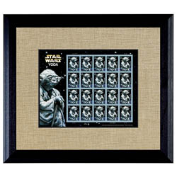 Star Wars Yoda U.S. Stamp Sheet in 16x14 Wood Frame