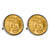 Gold-Layered Indian Penny Silvertone Bezel Cuff Links