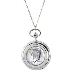 JFK Half Dollar Pocket Watch Pendant Necklace