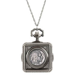 Buffalo Nickel Pocket Watch Pendant Necklace