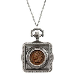 Indian Penny Pocket Watch Pendant Necklace