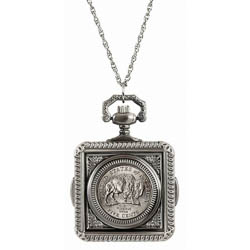 Westward Journey Bison Nickel Pocket Watch Pendant Necklace