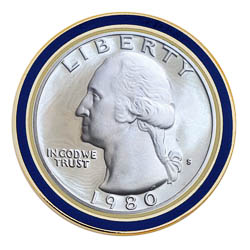 Proof Washington Quarter (Obverse) Coin Lapel Pin