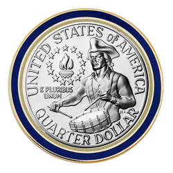 Proof Washington Bicentennial Quarter Coin Lapel Pin