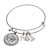 Western Charm Silver Tone Bison Nickel Coin Bangle Bracelet