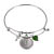 Irish Three Pence Cross and Heart Silver Tone Coin Bangle Bracelet