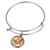 Butterfly Coin Silver Tone Bangle Bracelet