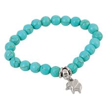 Elephant and Beaded Stretch Bracelet