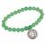 Silver Barber Dime Aventurine Coin Stretch Bracelet