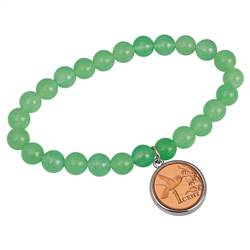 Hummingbird Coin Aventurine Stretch Bracelet