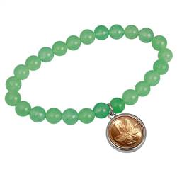 Butterfly Coin Aventurine Stretch Bracelet