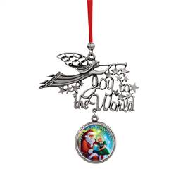 Joy to the World Santa Wishes of Hope And Peace JFK Half Dollar Ornament