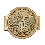 Tribute To $20 1933 Saint Gaudens Double Eagle Gold Coin Goldtone Money Clip