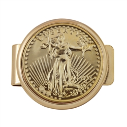 Tribute To $20 1933 Saint Gaudens Double Eagle Gold Coin Goldtone Money Clip