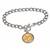 24KT Gold Plated Hummingbird Coin Silvertone Toggle Bracelet