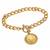 24KT Gold Plated Silver Seated Liberty Dime Goldtone Coin Toggle Bracelet