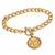 24KT Gold Plated Hummingbird Coin Goldtone Toggle Bracelet