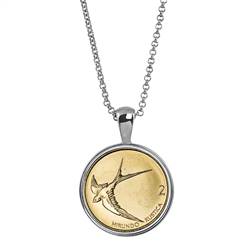 Barn Swallow Solvenia Coin Necklace