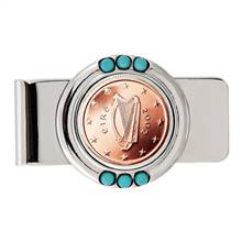 Irish 2 Euro Coin Turquoise Money Clip