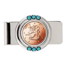 Finland 2 Euro Coin Turquoise Money Clip