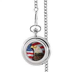 American Bald Eagle Colorized JFK Half Dollar Pocket Watch